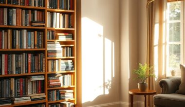 Cozy bookshelf displaying best personal development books for beginners