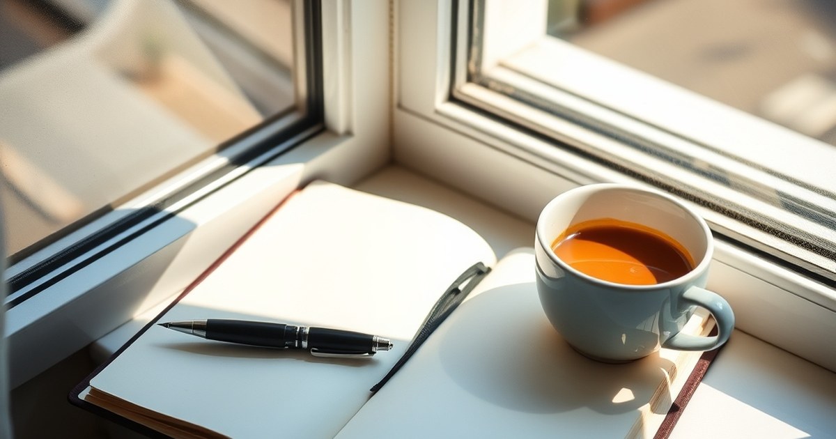 Journal and coffee for overcoming negative self talk