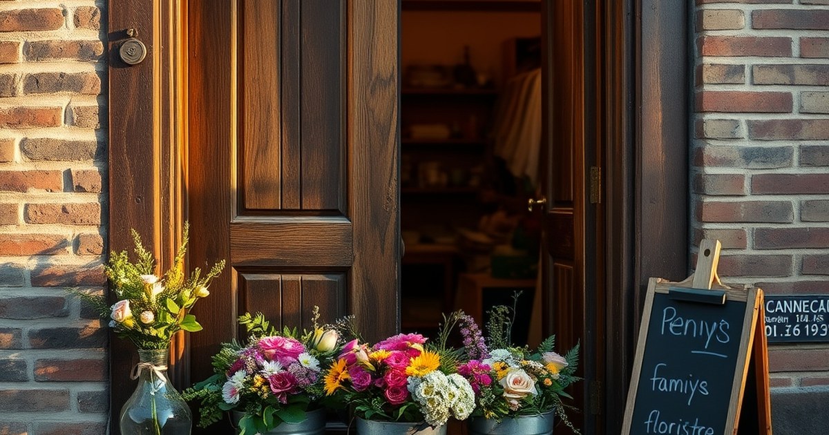 Neighbourhood florist shopfront at golden hour illustrating customer retention for small businesses