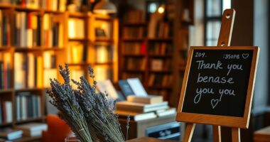 Independent bookshop counter with thank-you tray showing how to build a loyal customer base without discounts