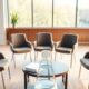 Empty conference room arranged for the best communication skills training for sales teams