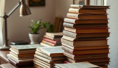 Gujarati poetry books on a wooden desk with a reading lamp