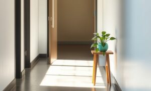 Scene with plant and stress ball, showing how to overcome negative self-talk in the workplace