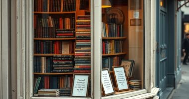 Independent bookshop window at dusk illustrating whether a personal blog is worth it for business owners
