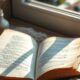 Open book on a sunlit window seat showing the benefits of reading inspirational stories for personal growth