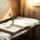 Sunlit reading nook with open journal illustrating how to create engaging content for a personal development blog