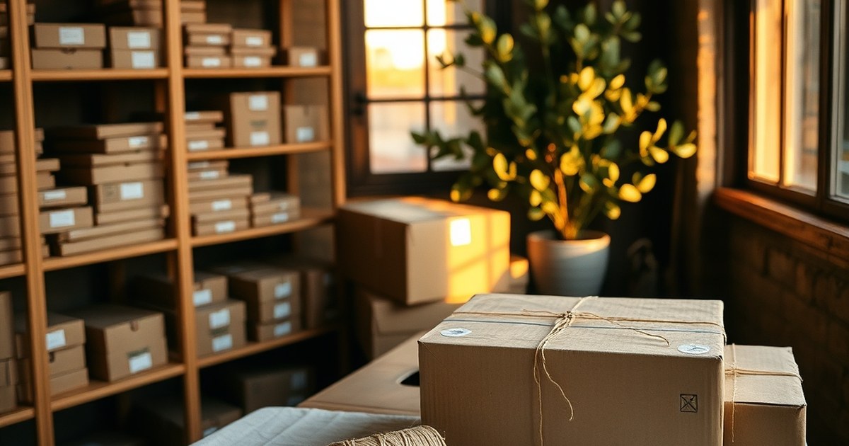 Small e-commerce fulfilment studio with kraft boxes and thank-you cards illustrating customer retention strategies