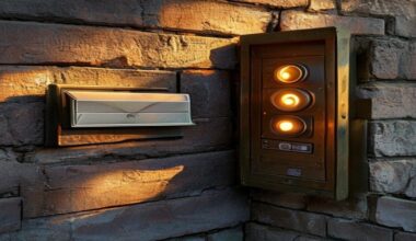 Brass mailbox beside modern intercom illustrating email vs SMS customer retention channels