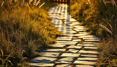 Stone garden path at sunrise illustrating the timeline to build self discipline