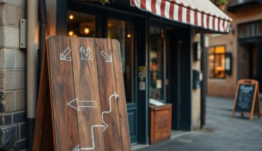 Neighbourhood shopfront with sandwich board showing how to use local SEO to attract more customers
