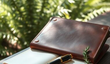 Open journal and compass on a garden bench illustrating personal development plan for career growth