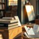 Independent bookshop counter with self-improvement books representing best affiliate programs for personal development bloggers