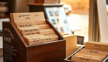 Small shop counter with loyalty cards and index file illustrating best CRM for tracking customer retention metrics for small business