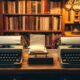 Two vintage typewriters compared side by side illustrating monetizing inspirational writing on Medium or Substack